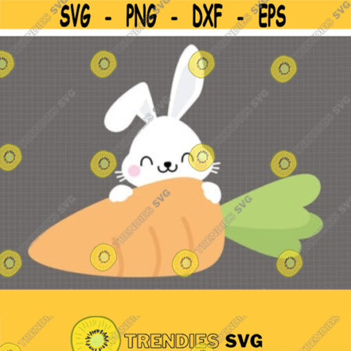 Bunny with Carrot SVG. Cute Baby Bunny PNG. Toddler Easter Bunny Cut Files Vector DXF for Cutting Machine Digital Files Instant Download Design 486