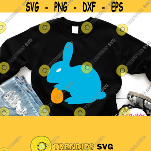 Bunny with Egg Svg Easter Svg Baby Easter Shirt Svg Boys Girls Design for Cricut Silhouette Printable Iron on Heat Press Transfer Png Design 319