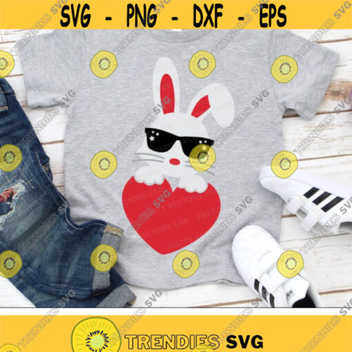 Bunny with Heart Svg Boys Valentines Day Svg Valentine Bunny Svg Dxf Eps Png Baby Boy Cut Files Kids Shirt Design Silhouette Cricut Design 2396 .jpg