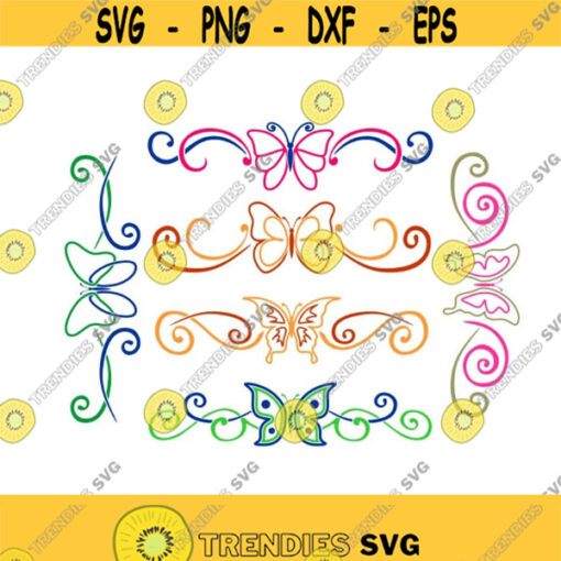 Butterflies Boarders Pack Cuttable Design SVG PNG DXF eps Designs Cameo File Silhouette Design 340