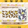 Butterflies Libbey Can Glass Wrap svg DIY for Libbey Can Shaped Beer Glass 16 oz cut file for Cricut and Silhouette Instant Download Design 269