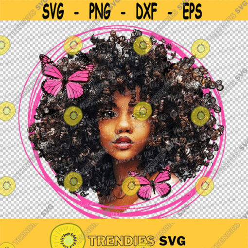 Butterfly Curly Girl African American Woman Black Magic Afro Hair Black Women Melanin Queen JPG PNG Digital File