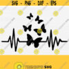 Butterfly Heartbeat Svg Silhouette for Cricut Swarm Of Butterfly Svg Heartbeat SvgPngEpsDxfPdf Silhouette Cut File Commercial Use Design 246