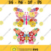 Butterfly Spring Flowers Cuttable Design SVG PNG DXF eps Designs Cameo File Silhouette Design 1444