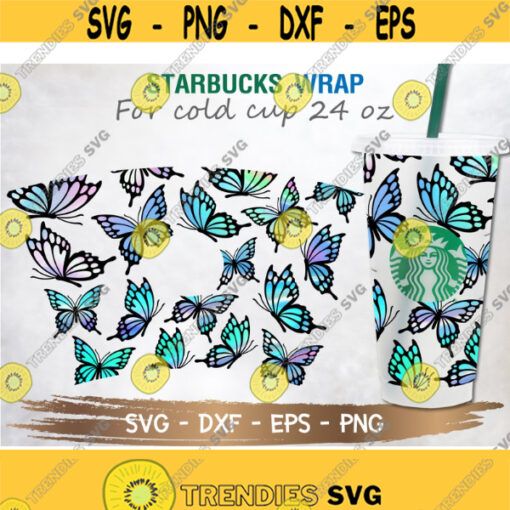 Butterfly Starbucks Cup SVG Butterfly SVG DIY Venti for Cricut 24oz venti cold cup Digital Download Design 36