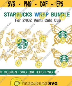 Butterfly Starbucks Cup SVG Butterfly SVG DIY Venti for Cricut 24oz venti cold cupInstant Download Design 13