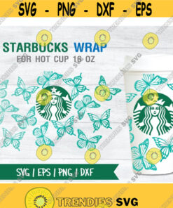 Butterfly Starbucks Cup SVG Butterfly SVG Files Starbuck Hot Cup 16 Oz Files for Cricut Design 80