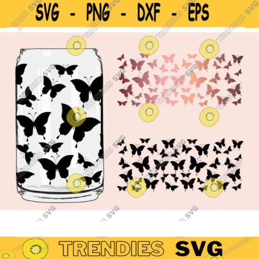 Butterfly glass wrap svg png can glass wrap Coffee Glass Wrap Svg 16oz Full Wrap Svg Can Glass Svg Butterflies Coffee Glass Butterfly copy
