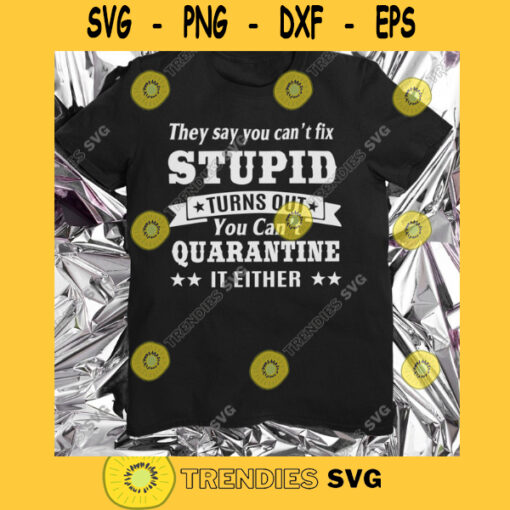 CANT FIX STUPID Cant Fix or Quarantine Stupid Humor Design Phrase Svg Funny Digital Design Pdf Eps Dxf Pdf Svg