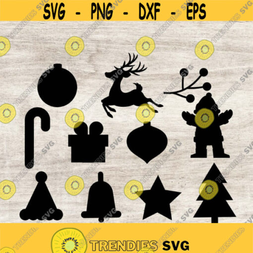 CHRISTMAS BUNDLE in SVG format Christmas ornaments Christmas decoration. Silhouette and Cricut Files Svg Png Eps Jpg Design 110