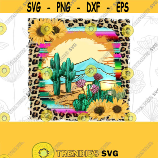 Cactus Serape Cactus Graphic Aztec Sunflower Cactus Serape Cactus Watercolor Cacti Leopard print PNG Sublimation Designs Downloads Design 60