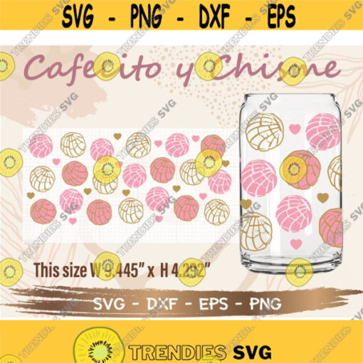 Cafecito y Chisme Libbey Can Glass Wrap svg DIY for Libbey Can Shaped Beer Glass 16 oz cut file for Cricut and Silhouette Instant Download Design 299