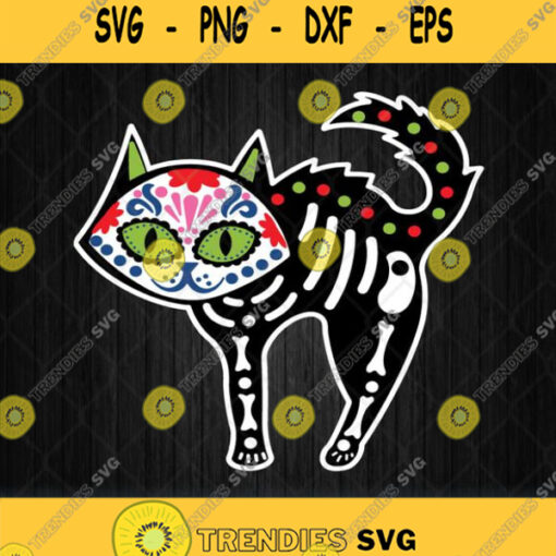 Calavera Cat Sugar Skull Halloween Svg Png