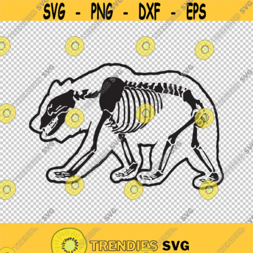 California Dead Republic Skeleton Grizzly Bear SVG PNG EPS File For Cricut Silhouette Cut Files Vector Digital File