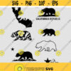 California Republic Grizzly Bear Logo Bundle Collection SVG PNG EPS File For Cricut Silhouette Cut Files Vector Digital File
