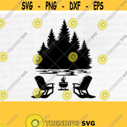 Campfire Svg File Adirondack Chairs Svg Backyard Outdoor Svg Patio Fire Pit Svg File Cutting FilesDesign 80