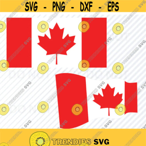 Canadian Flag SVG File For Cricut Silhouette Country flag Vector Images Clipart Flag of Canada Waving flag Eps Png Dxf Clip Art Design 491