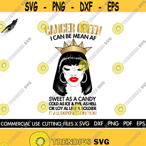 Cancer Queen SVG Cancer Svg Black Queen Svg Birthday Queen Svg June Svg July Queen Svg Zodiac Shirt Svg Cut File Silhouette Cricut Design 561