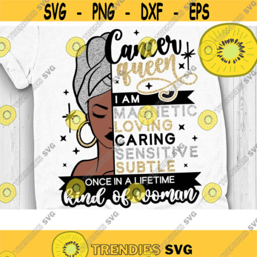 Cancer Queen Svg Birthday Queen Svg Black Women Svg Afro Girl Svg Zodiac Cut File Svg Dxf Eps Png Design 440 .jpg