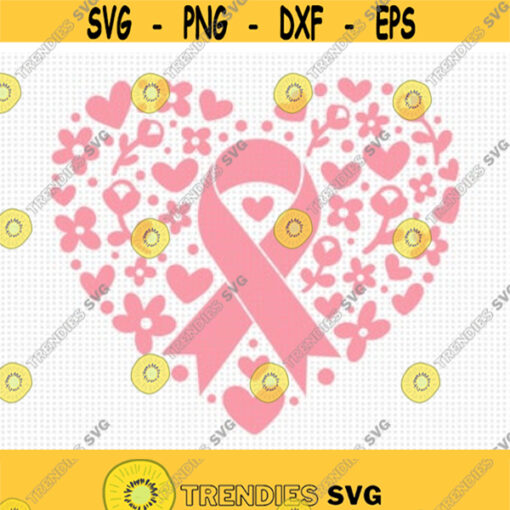 Cancer Ribbon Heart SVG Floral Heart Svg Cancer Awareness Ribbon Svg Breast Cancer Ribbon Svg Cancer Ribbon Svg Cancer Ribbon Heart Svg Design 89