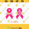 Cancer Ribbon Monogram SVG Cancer Survivor Awareness Ribbon SVG breast cancer ribbon svg for Cricut cameo Silhouette svg jpg png dxf Design 19