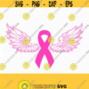 Cancer Ribbon angel wings SVG Cancer Awareness Ribbon SVG breast cancer ribbon svgFiles for Cricut Silhouette svg jpg png dxf Design 231