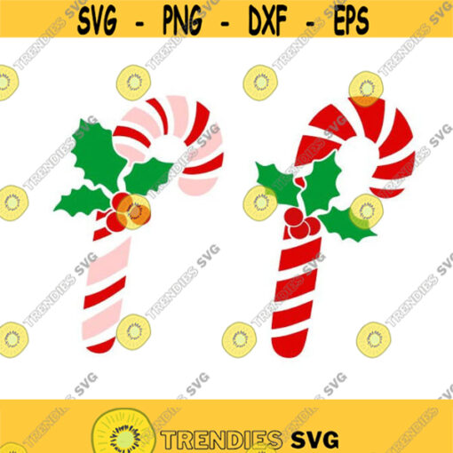 Candy Cane Christmas Cuttable Design SVG PNG DXF eps Designs Cameo File Silhouette Design 2065