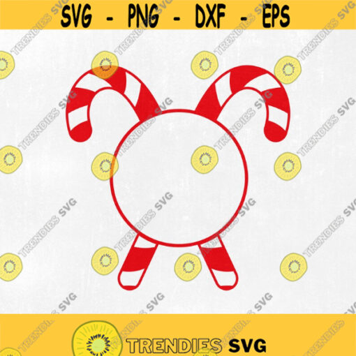 Candy Cane Monogram Frame SVG file for Cricut Silhouette Red Candy Canes SVG Monogram Frame Christmas Monogram Frame SVG dxf Design 202