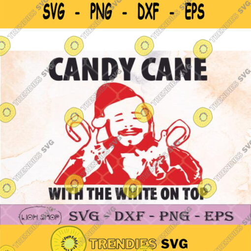 Candy Cane With The White On Top Svg Merry Christmas Clipart