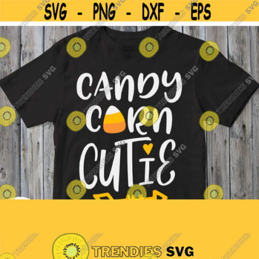Candy Corn Cutie Svg Halloween Shirt Svg with White Saying For Black T Shirt Autumn Fall Cuttable Printable Design. Silhouette Cricut Design 584