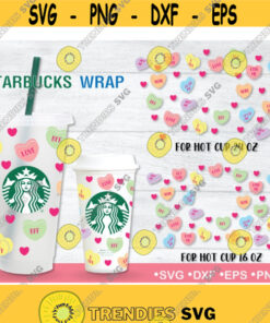 Candy Hearts Starbucks Cup SVG Valentines Day Special Bundle DIY Starbuck Hearts Instant Download Design 15