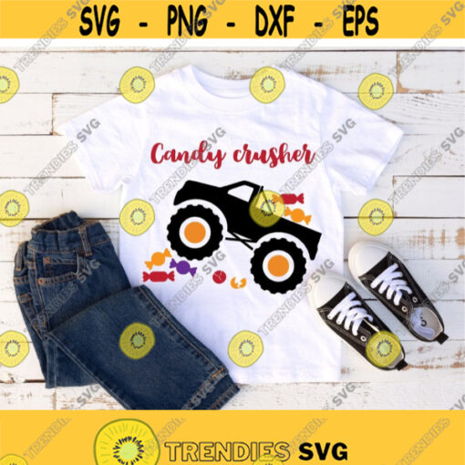 Candy crusher SVG Boy Halloween SVG Monster truck svg Funny Boy Halloween shirt svg Candy Crusher Quote for sign Monster Truck Boy svg Design 1151