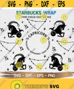 Capricorn Starbucks Cup SVG Astrology SVG Capricorn svg DIY Venti for Cricut 24oz venti cold cup Instant Download Design 230