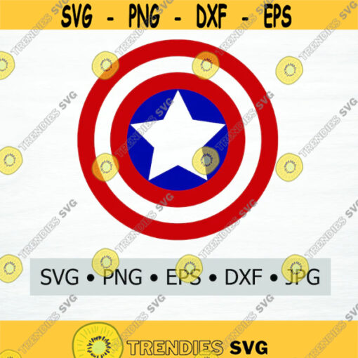 Captain America Shield Logo SVG Digital Download JPG EPS png dwg Digital Vector Clipart Print Vinyl Decal Design 1850