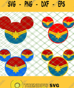Captain Marvel Mickey Head SVG PNG DXF EPS 1