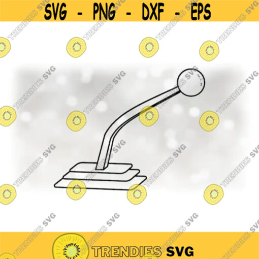 Car Automotive Clipart Black Outline Gear Shifter w Correct Proportions Dimensions and 1st 2nd Gear Label Digital Download SVGPNG Design 844