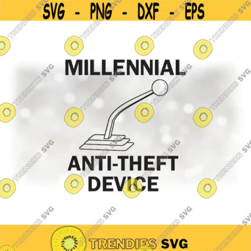 Car Automotive Clipart Words Millennial Anti Theft Device with Black Gear Shifter and 1st 2nd Gear Labels Digital Download SVGPNG Design 1163