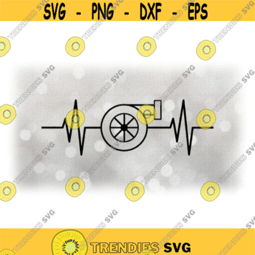 CarAutomotive Clipart Black Blower Super Charger Inside Heartbeat Heart Rate Monitor EKG for MenManMales Digital Download SVG PNG Design 1058
