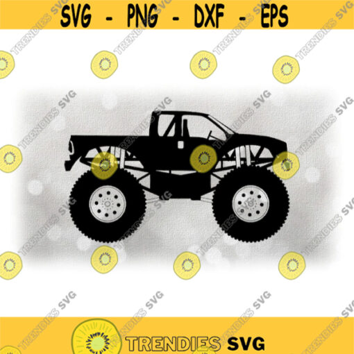 CarAutomotive Clipart Black Monster Truck Design Technically Realistic with Details and Specs to Scale Digital Download SVG PNG Design 436