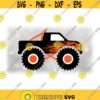 CarAutomotive Clipart Black Monster Truck with Orange Fire Flames Roll Bar and Light Layering Options Digital Download SVG PNG Design 1492