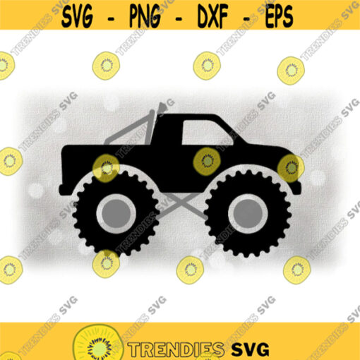 CarAutomotive Clipart Black and Gray Monster Truck Drawing with Roll Bar and Lights Unisex Kids Design Digital Download SVG PNG Design 1079