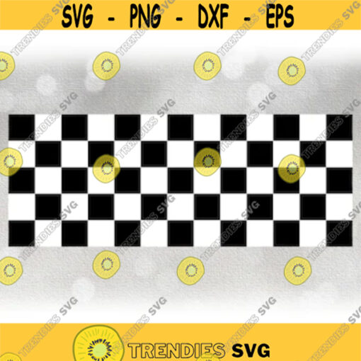 CarAutomotive Clipart Car Racing Stripes Rectangle Checkered Pattern with Black and White Checker Squares Digital Download SVG PNG Design 386