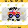 CarAutomotive Clipart Layered Red White Blue Monster Truck w Stars Roll Bar Lights and Happy 4th of July Digital Download SVGPNG Design 719