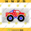 CarAutomotive Clipart Layered Red White Blue Monster Truck with Stars Roll Bar and Lights for 4th of July Digital Download SVG PNG Design 720