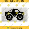 CarAutomotive Clipart Simple Basic Black Monster Truck Drawing with Roll Bar and Lights Unisex Kids Design Digital Download SVG PNG Design 524