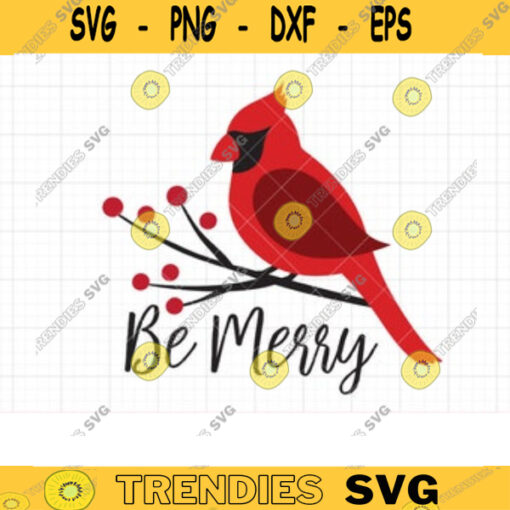 Cardinal SVG DXF Red Merry Christmas Cardinal Bird on a Branch svg dxf Cut File for Cricut and Silhouette Clipart copy