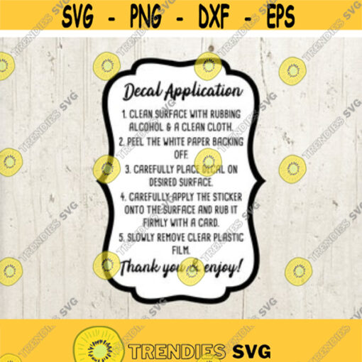 Care Card Care Instructions CardsDecal Application Instructions Svg file CircuitCameo Cut files Care Card SVG Vector Svg Design 50