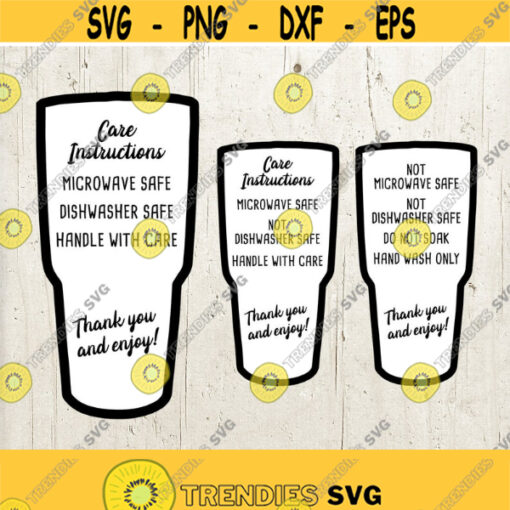 Care Instructions SVG Care Cards SVG Tumbler Care SVG Washing Instruction Svg Svg File for Cricut Silhouette File Design 124