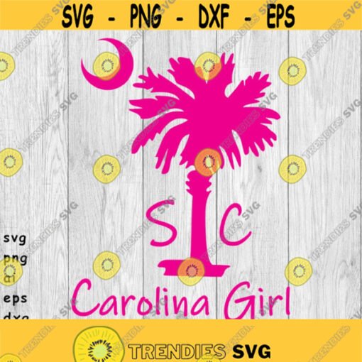 Carolina Girl Palmetto Moon Logo svg png ai eps dxf DIGITAL FILES for Cricut CNC and other cut or print projects Design 341