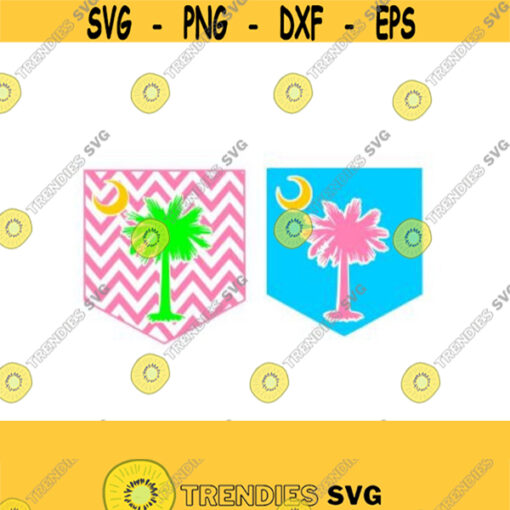 Carolina Palm Pocket SVG Studio 3 DXF AI. ps and pdf Cutting Files for Electronic Cutting Machines